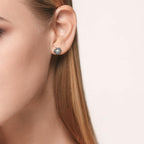 Ørestik 1 stk Sølv Zirconia patineret Edelweiss Ø7 mm