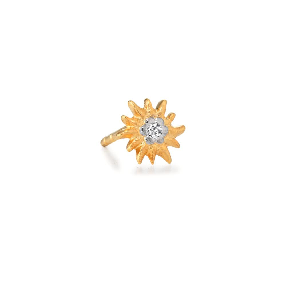 Ørestik 1 stk 375/9K guld Zirconia tofarvet Edelweiss Ø7 mm