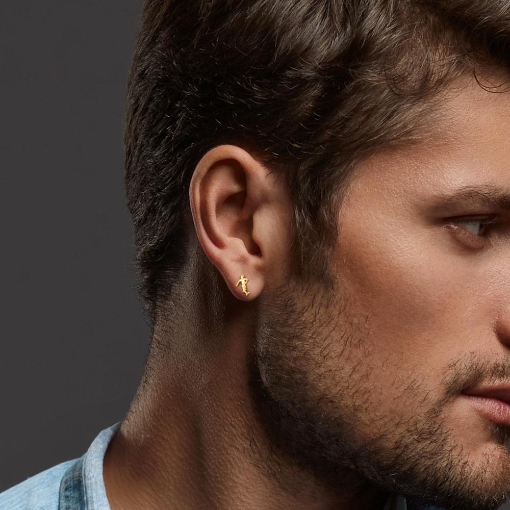 Ørestik 1 stk 375/9K guld Fodbold