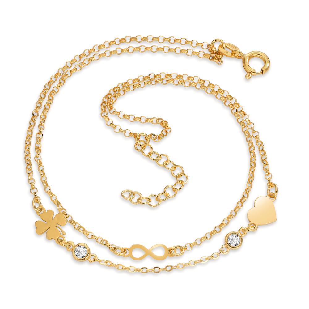 Ankelkæde Sølv gul forgyldt 23-26 cm