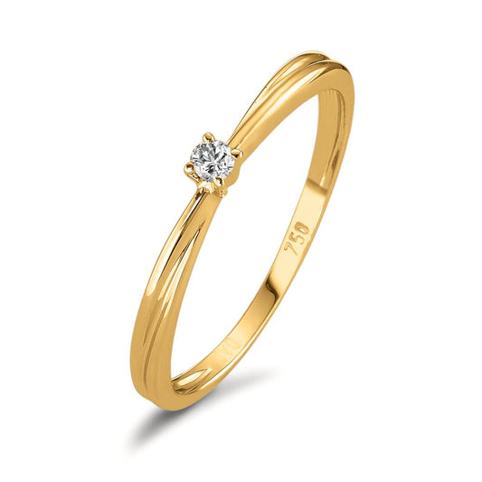 Solitaire ring 750/18K guld Diamant 0.03 ct, w-si