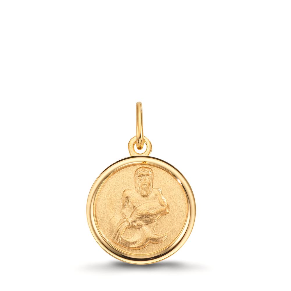 Graveringsvedhæng 375/9K guld Vandmanden Ø12 mm