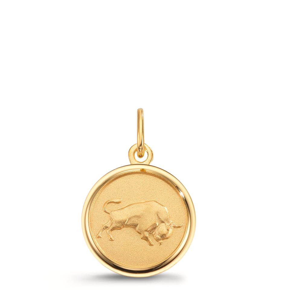 Graveringsvedhæng 375/9K guld stjernetegn Tyren Ø12 mm