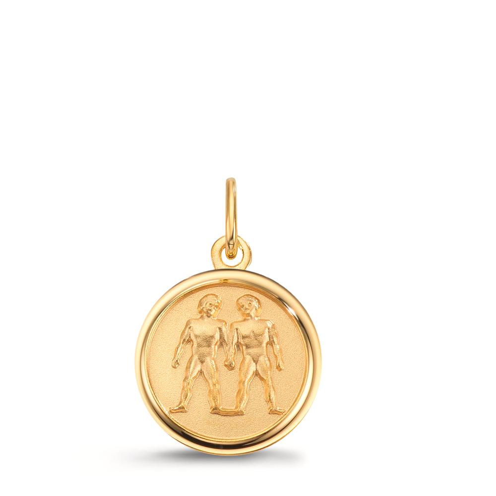 Graveringsvedhæng 375/9K guld Stjernetegn Gemini Ø12 mm