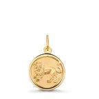 Graveringsvedhæng 375/9K guld astrologiske tegn Løven Ø12 mm