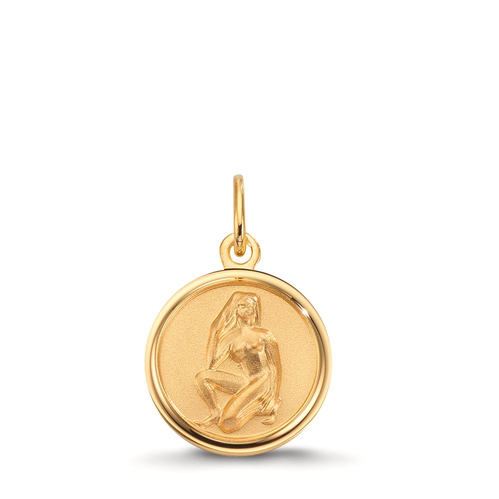 Graveringsvedhæng 375/9K guld Jomfruens stjernetegn Ø12 mm