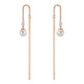 Hænge øreringe 750/18K rødguld Diamant 0.06 ct, 3 Sten , tw-si Akoya perler, 2 Perler, 4.5 mm