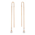 Hænge øreringe 750/18K rødguld Diamant 0.06 ct, 2 Sten , tw-si Akoya perler, 2 Perler, 4.5 mm