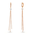 Click kreoler 750/18K rødguld Diamant 0.09 ct, 22 Sten , tw-si Ferskvands kulturperle, 2 Perler