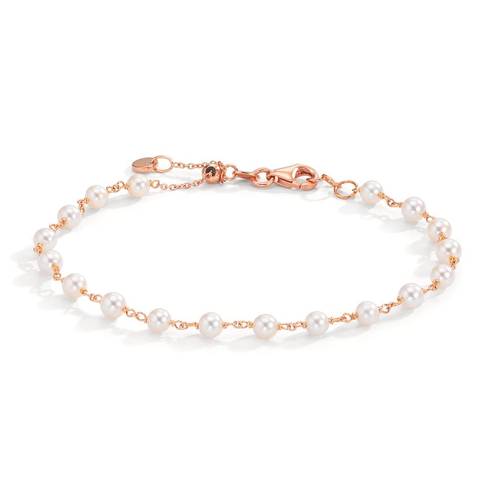 Armbånd 750/18K rødguld Ferskvands kulturperle, 18 Perler, 3.5 mm