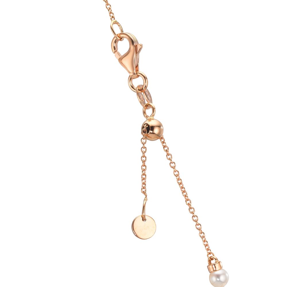 Collier 750/18K rødguld Rubin 0.62 ct Ferskvands kulturperle, 3.5 mm Hjerte 40-44 cm