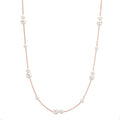 Collier 750/18K rødguld Ferskvands kulturperle, 23 Perler 3-5 mm 41.5-44 cm