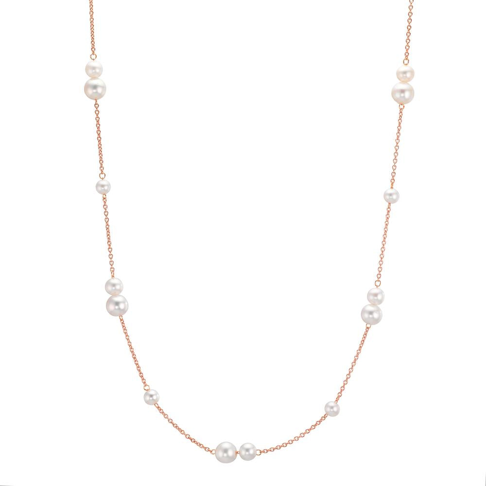 Collier 750/18K rødguld Ferskvands kulturperle, 23 Perler 3-5 mm 41.5-44 cm