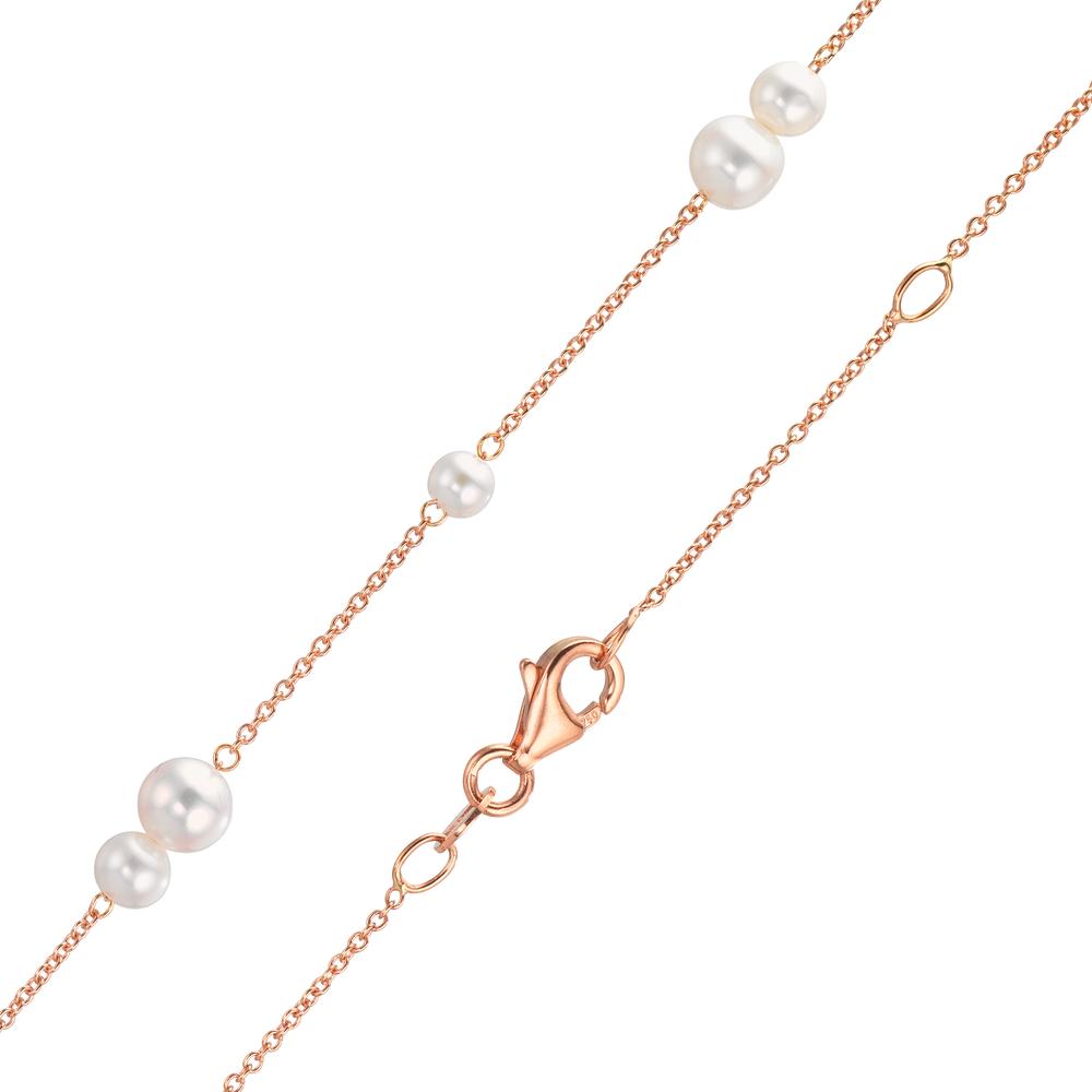 Collier 750/18K rødguld Ferskvands kulturperle, 23 Perler 3-5 mm 41.5-44 cm