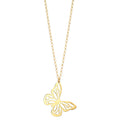 Collier Sølv gul forgyldt sommerfugl 40-44 cm