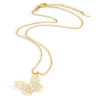 Collier Sølv gul forgyldt sommerfugl 40-44 cm