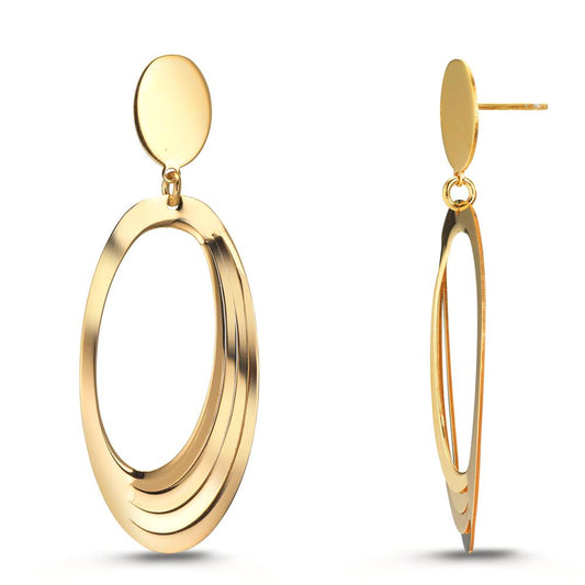 Øreringe Sølv gul forgyldt