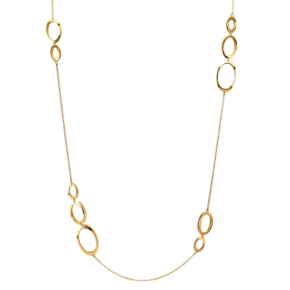 Collier Sølv gul forgyldt 90 cm