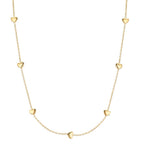 Collier Sølv gul forgyldt Hjerte 40-44 cm