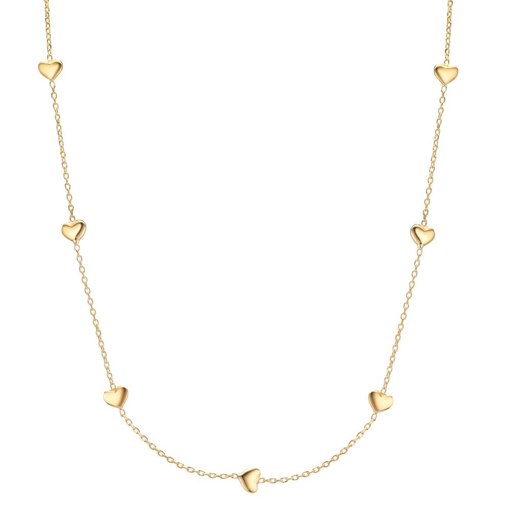 Collier Sølv gul forgyldt Hjerte 40-44 cm