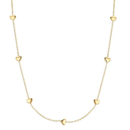 Collier Sølv gul forgyldt Hjerte 40-44 cm