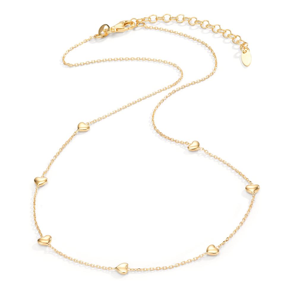 Collier Sølv gul forgyldt Hjerte 40-44 cm
