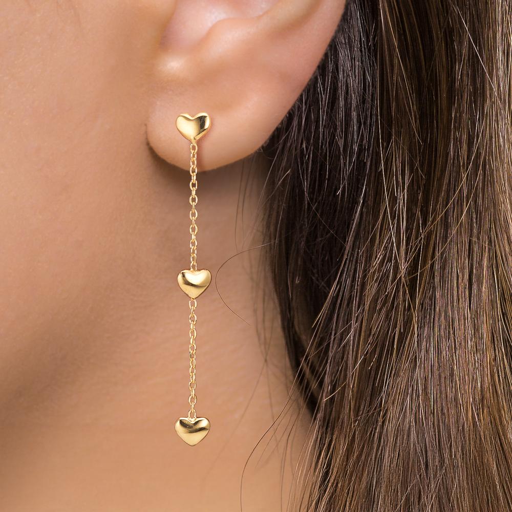 Øreringe Sølv gul forgyldt Hjerte