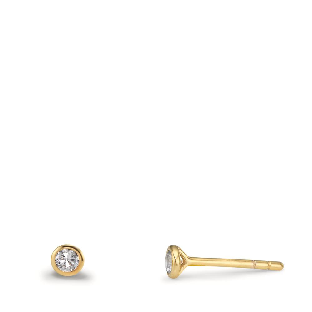 Ørestikker 375/9K guld Zirconia 2 Sten Ø2.9 mm