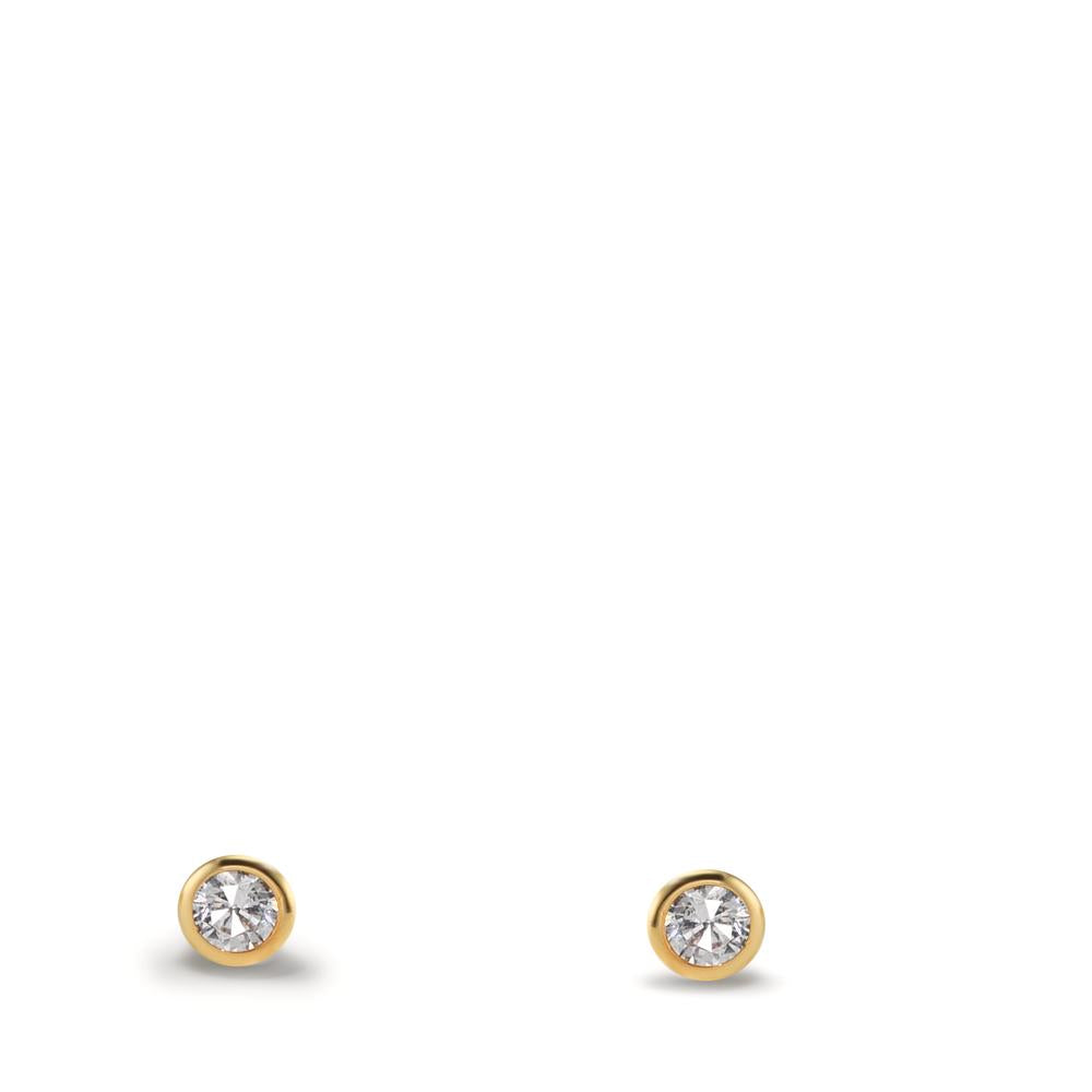 Ørestikker 375/9K guld Zirconia 2 Sten Ø2.9 mm