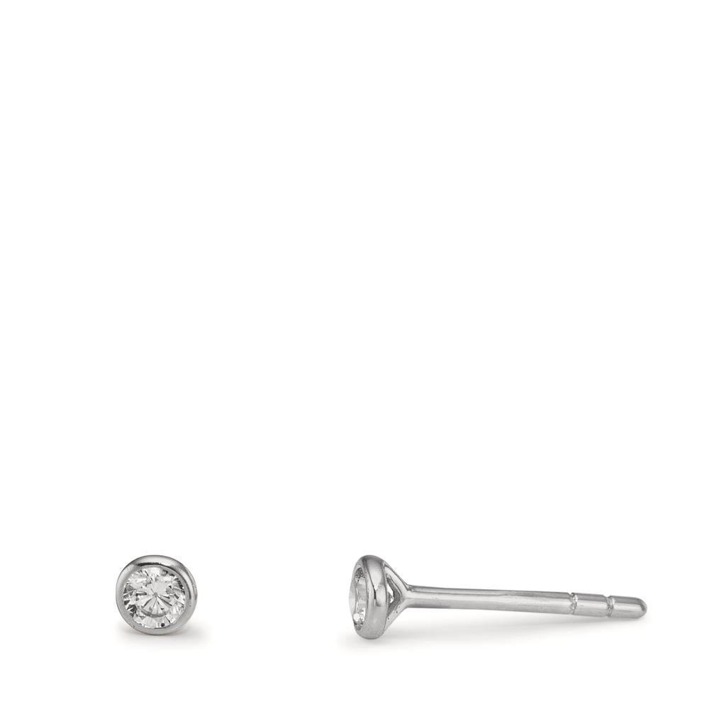 Ørestikker 375/9K hvidguld Zirconia 2 Sten Ø2.9 mm