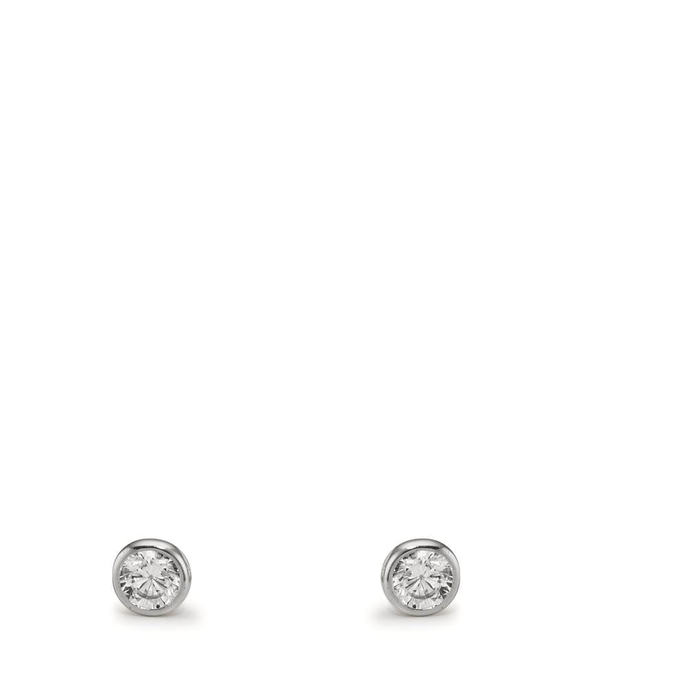 Ørestikker 375/9K hvidguld Zirconia 2 Sten Ø2.9 mm