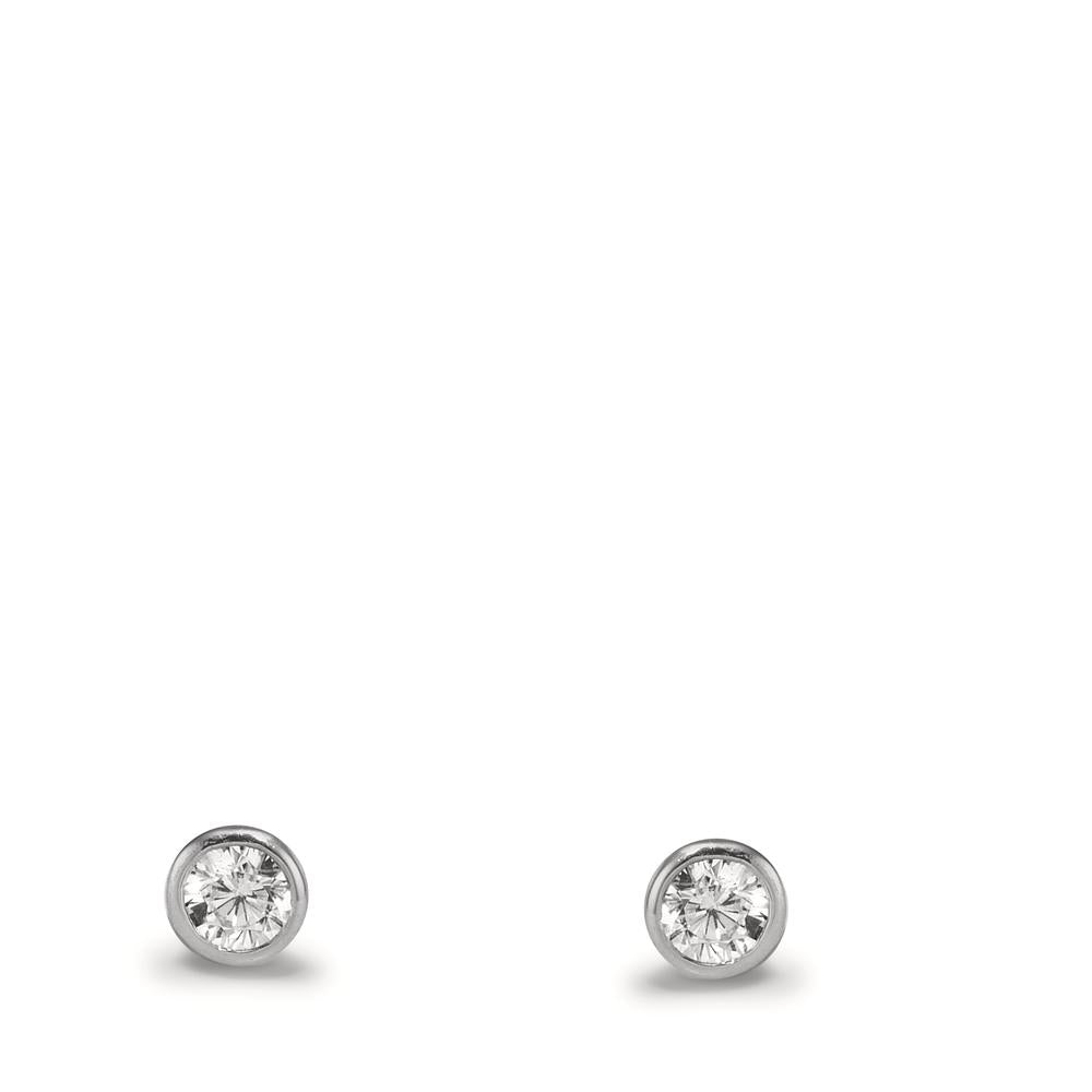 Ørestikker 375/9K hvidguld Zirconia 2 Sten Ø3.2 mm