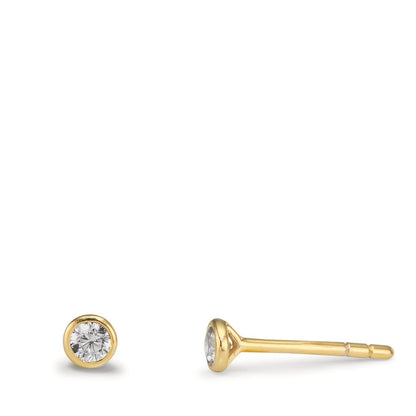 Ørestikker 375/9K guld Zirconia 2 Sten Ø3.5 mm