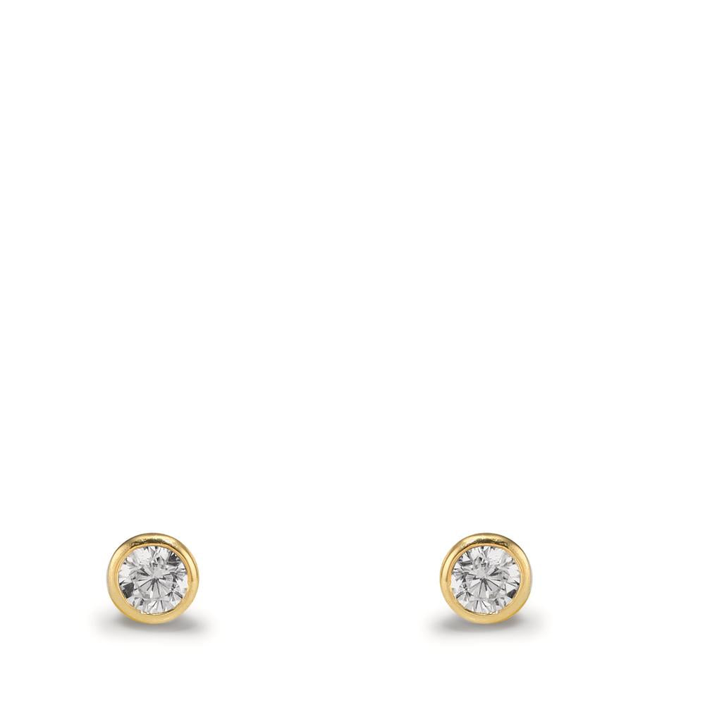 Ørestikker 375/9K guld Zirconia 2 Sten Ø3.5 mm