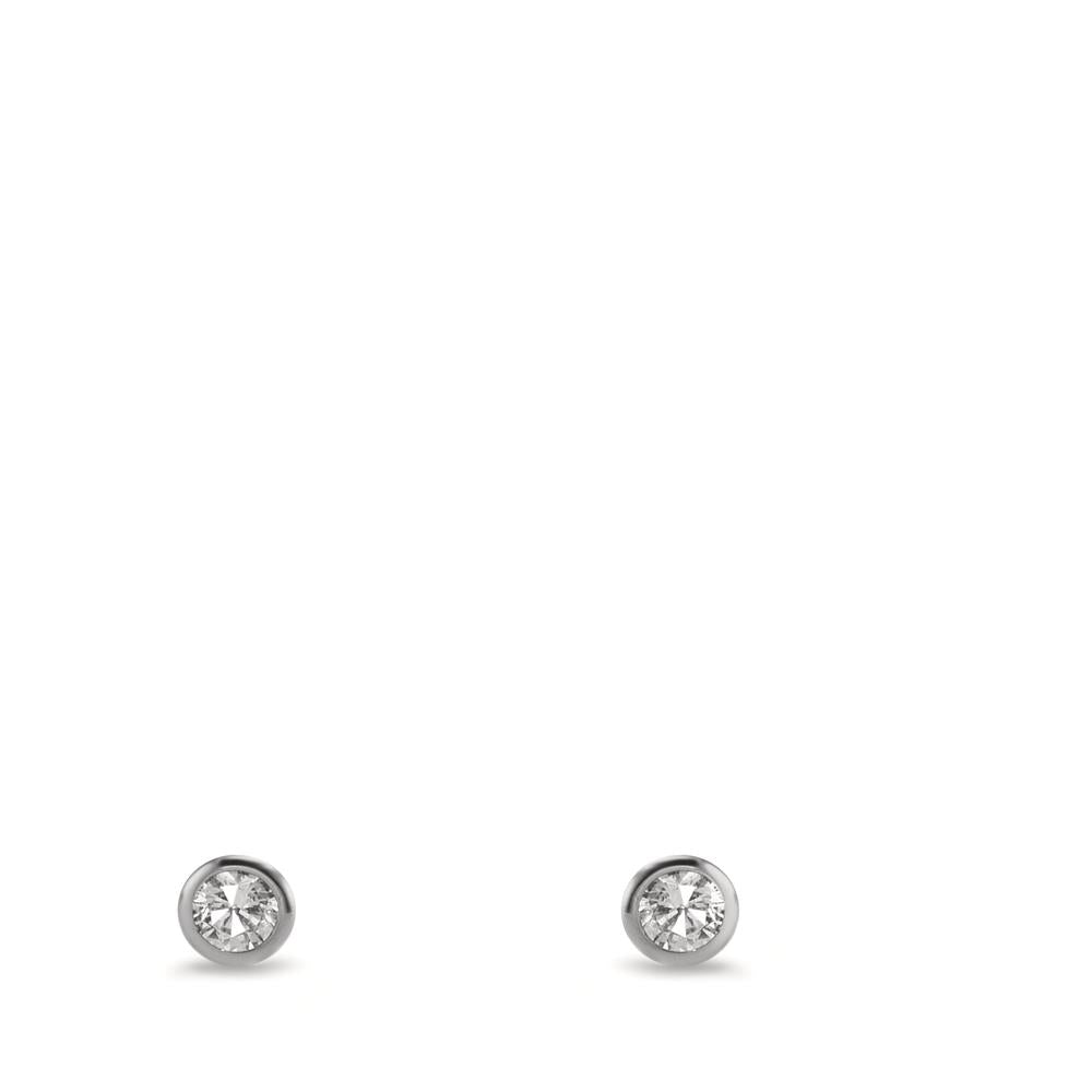 Ørestikker 375/9K hvidguld Zirconia 2 Sten Ø3.5 mm