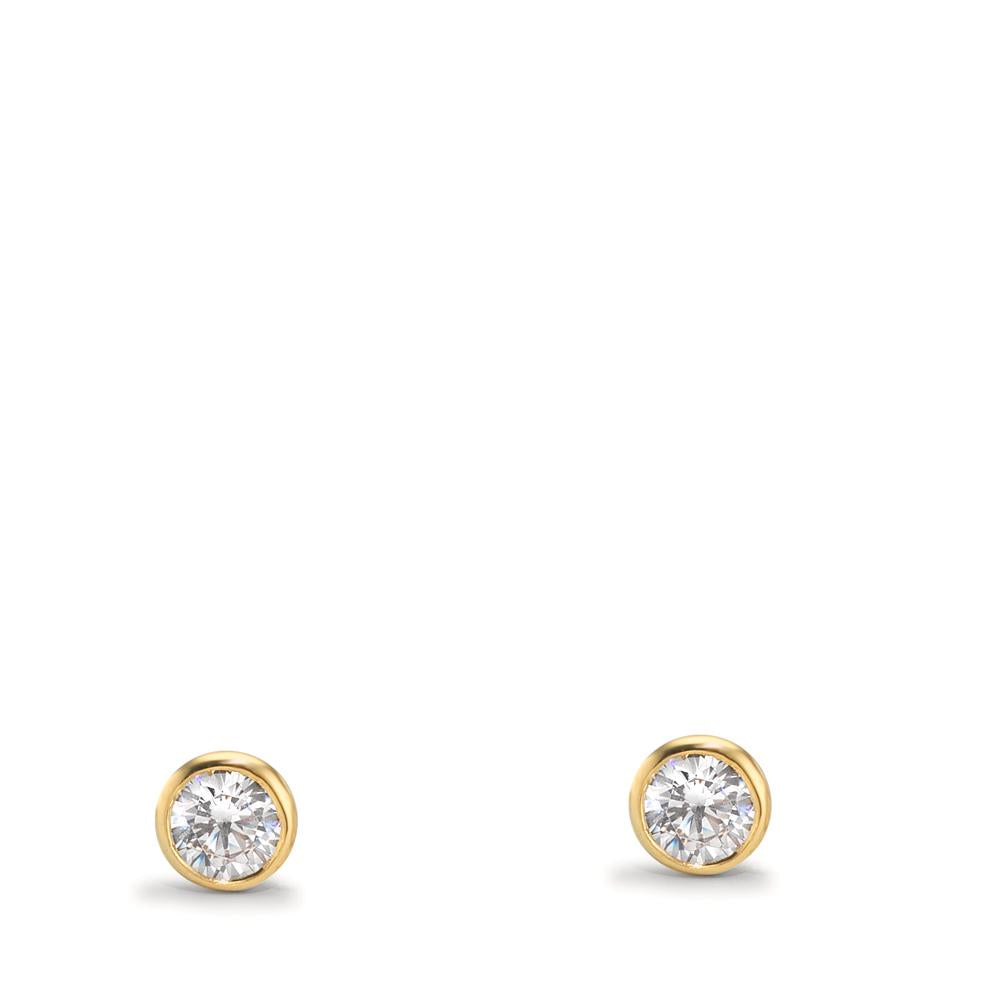 Ørestikker 375/9K guld Zirconia 2 Sten Ø3.8 mm