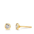 Ørestikker 375/9K guld Zirconia 2 Sten Ø5 mm