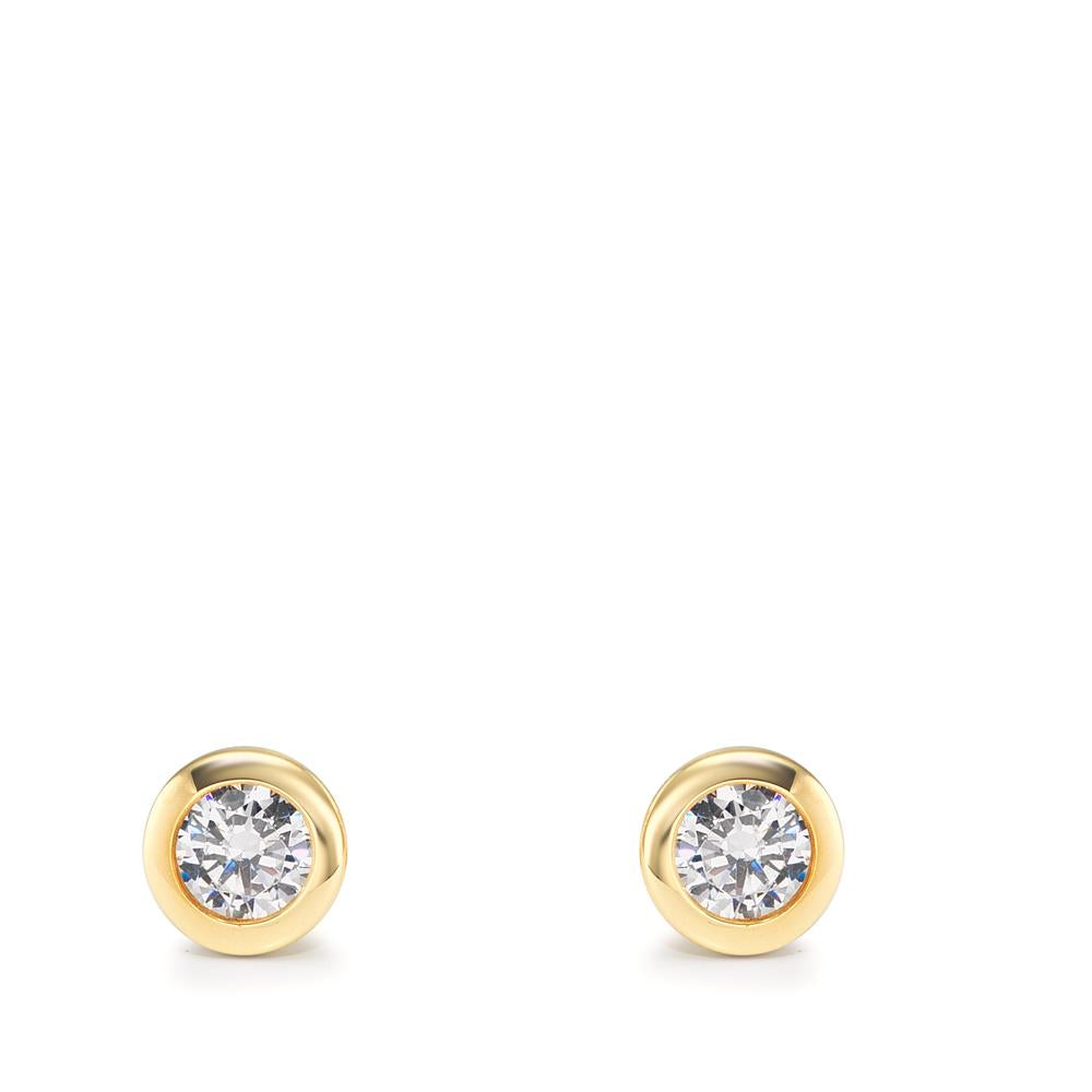 Ørestikker 375/9K guld Zirconia 2 Sten Ø5 mm