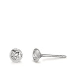 Ørestikker 375/9K hvidguld Zirconia 2 Sten Ø5 mm