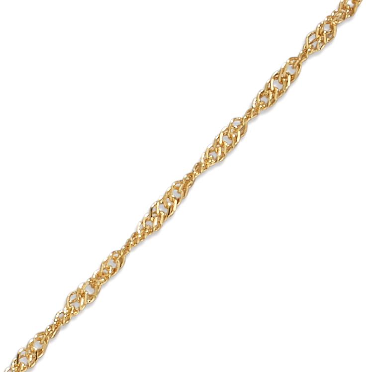 Ankelkæde 375/9K guld 23-25 cm
