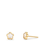 Ørestikker 750/18K guld Perlemor Blomst Ø4 mm