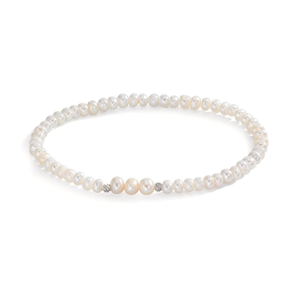 Armbånd Rustfrit stål Ferskvands kulturperle 3.5-4 mm 17 cm
