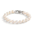 Armbånd Rustfrit stål Ferskvands kulturperle 8.5-9 mm 19.5 cm