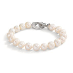 Armbånd Rustfrit stål Ferskvands kulturperle 8.5-9 mm 19.5 cm