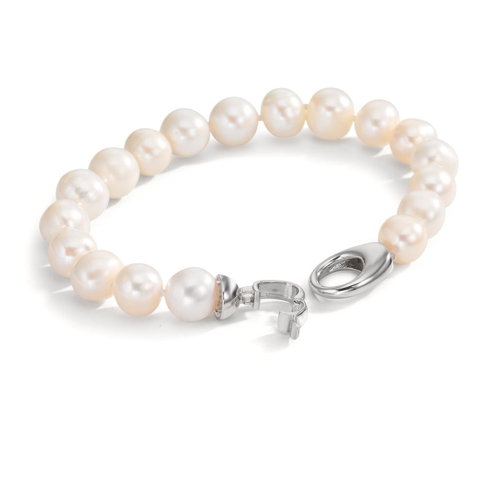 Armbånd Rustfrit stål Ferskvands kulturperle 8.5-9 mm 19.5 cm