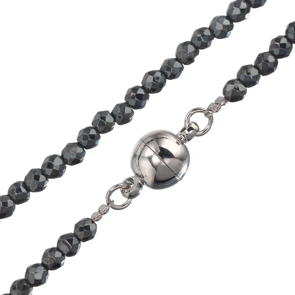 Collier Rustfrit stål Hæmatit 3 mm 42 cm