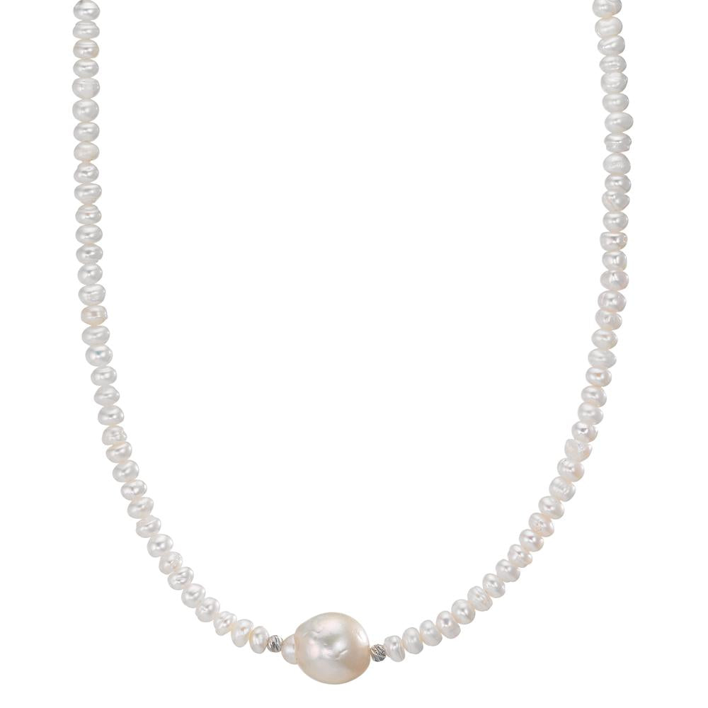 Collier Rustfrit stål Ferskvands kulturperle, 4 mm 43 cm