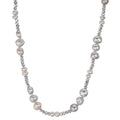 Collier Rustfrit stål Krystal sølv Ferskvands kulturperle sølv 46 cm