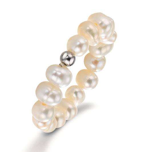 Ringe Rustfrit stål Ferskvands kulturperle, 4.5 mm