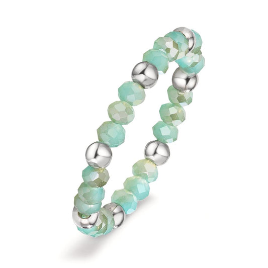 Ringe Rustfrit stål Krystal turkis , 3 mm